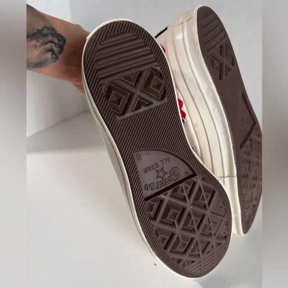 Comme des Garçons Play x Chuck 70 Hi top ‘Multi Heart’ white sneakers - Picture 6 of 11